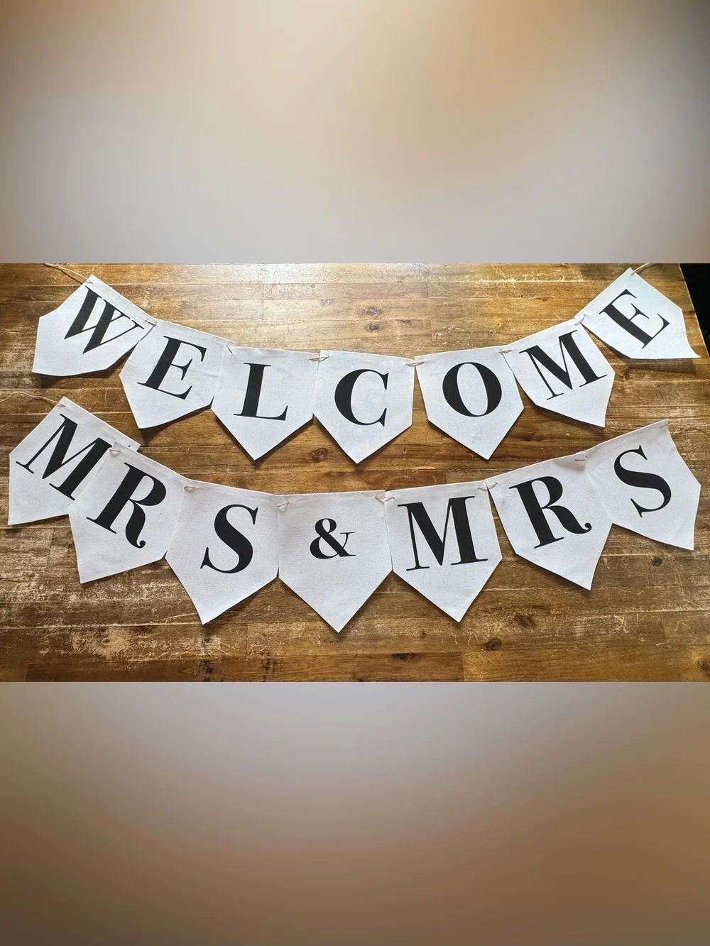 Welcome Interchangeable Mrs & Mr, Mrs & Mrs, or Mr & Mr White Wedding Banner